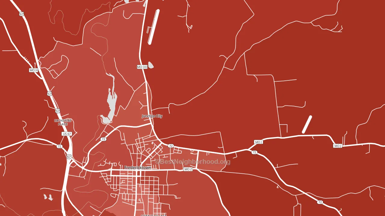Junction City, MO block-group political-lean map