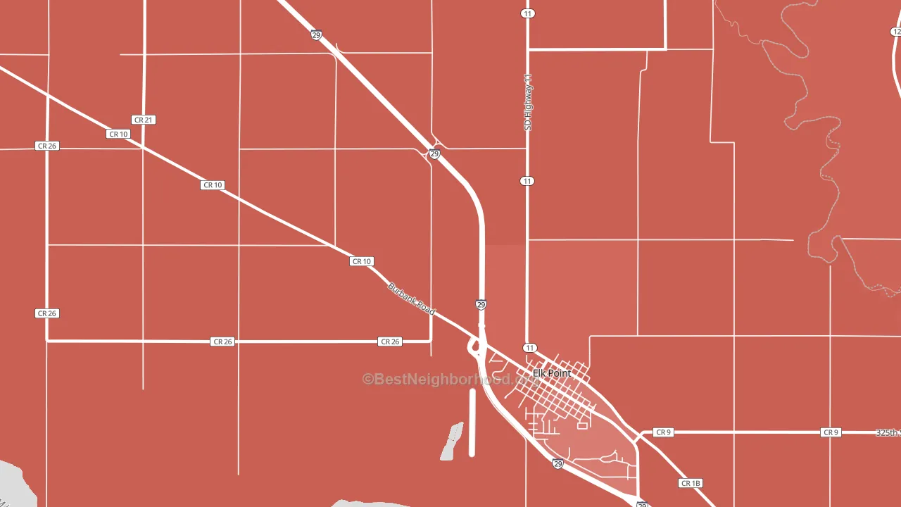 Junction City, SD block-group political-lean map