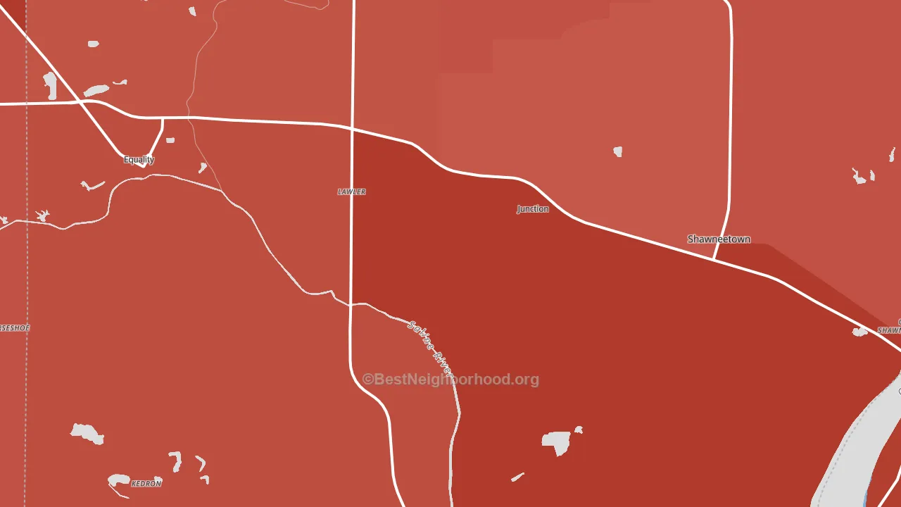 Junction, IL block-group political-lean map