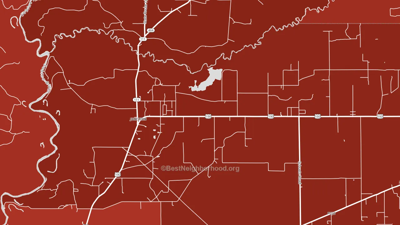 Junction, LA block-group political-lean map