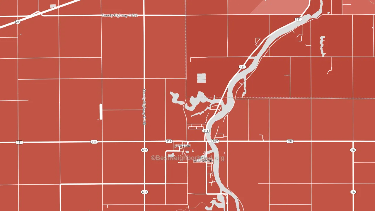 Junction, OH block-group political-lean map