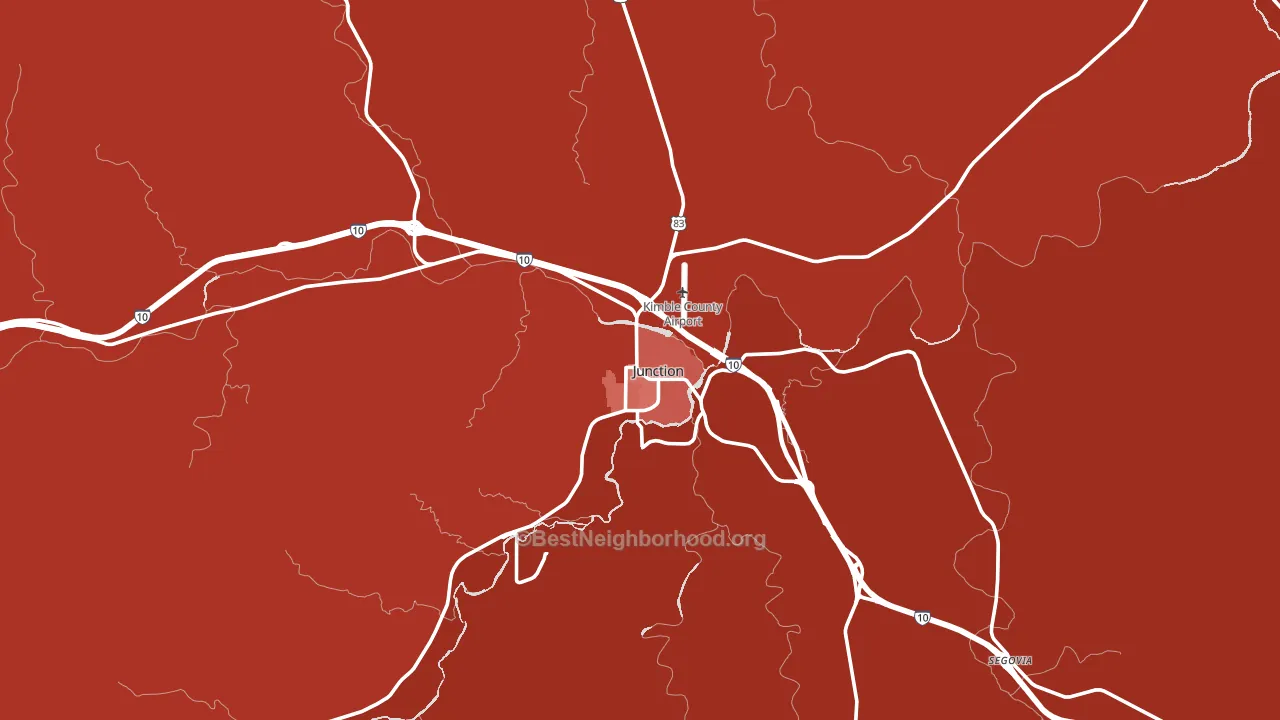 Junction, TX block-group political-lean map
