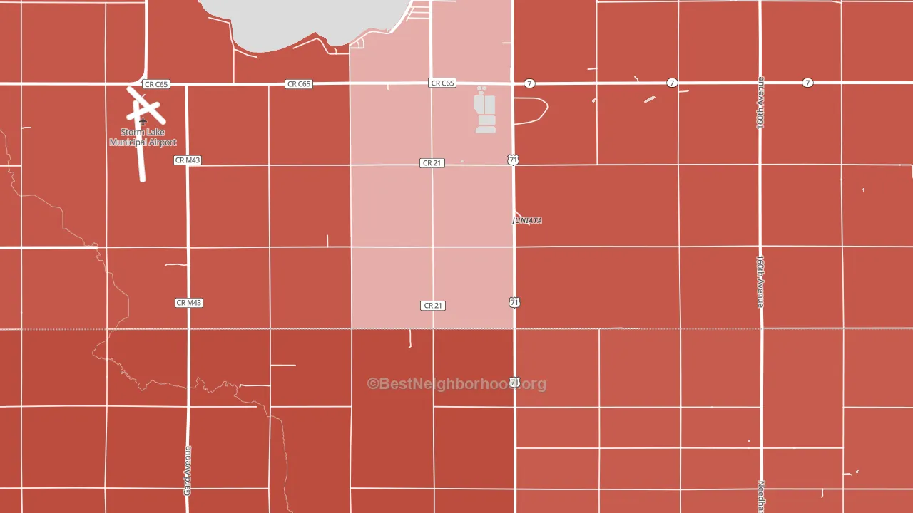 Juniata, IA block-group political-lean map