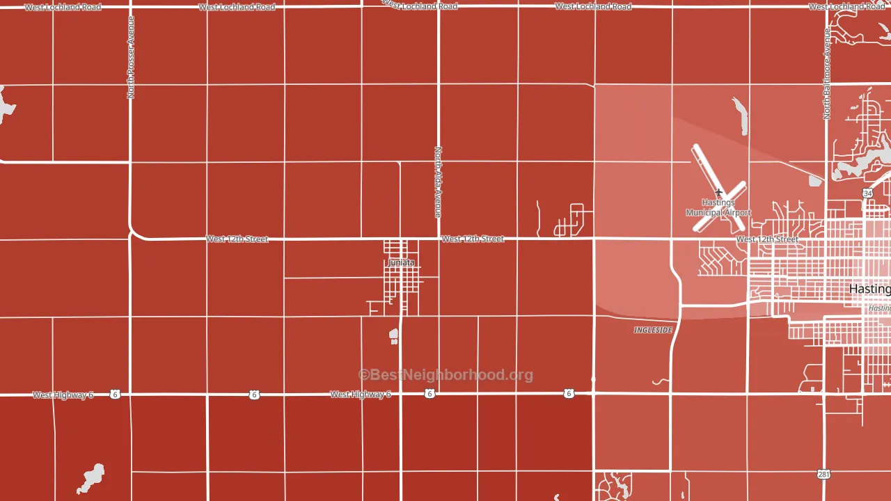 Juniata, NE block-group political-lean map
