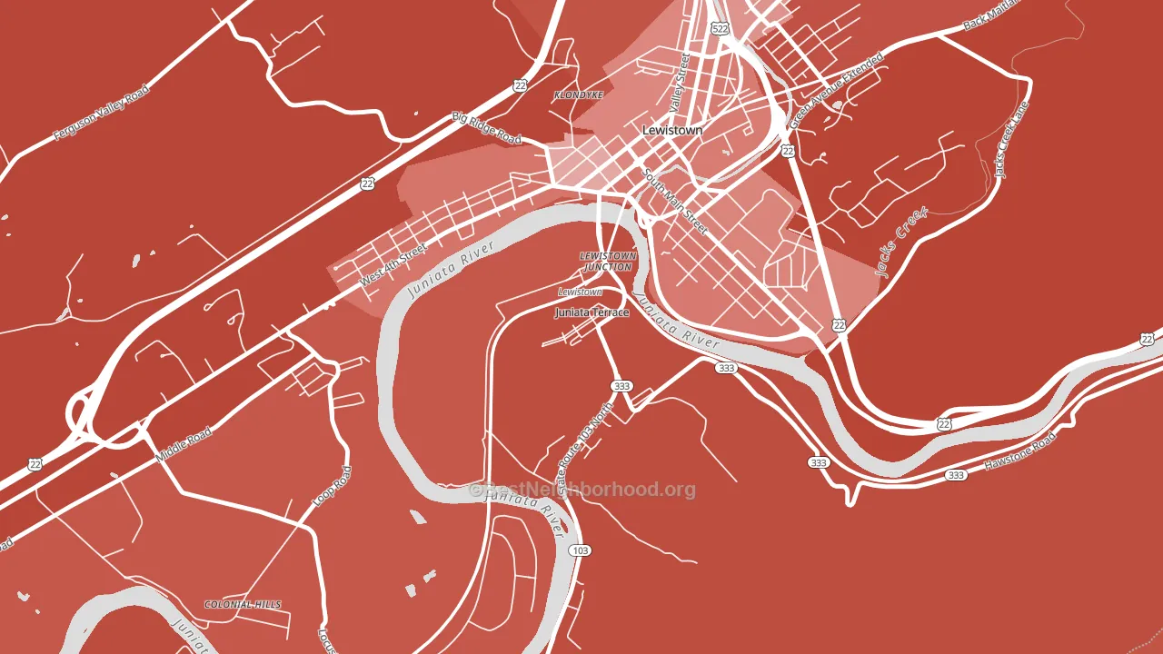 Juniata Terrace, PA block-group political-lean map