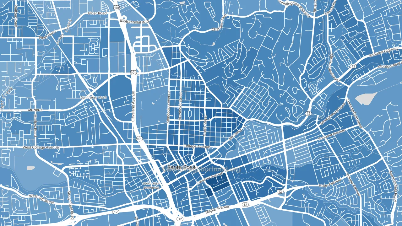Junior College Neighborhood Assc., Santa Rosa, CA block-group political-lean map