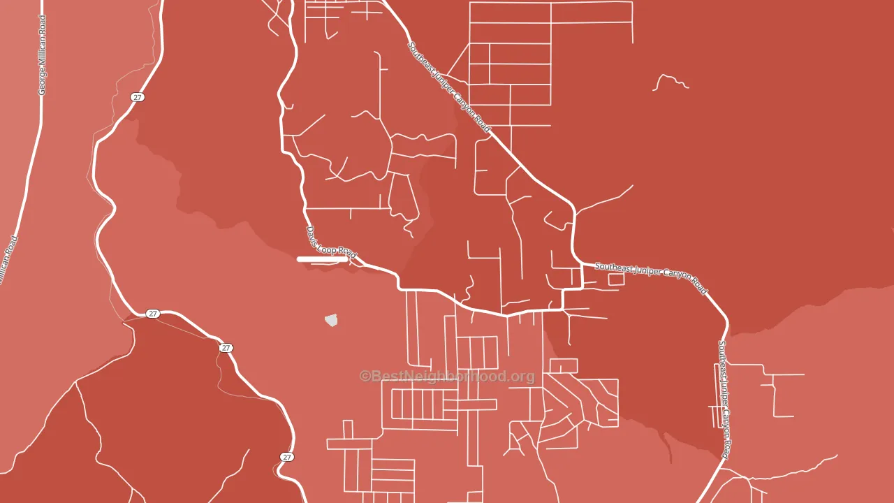 Juniper Canyon, Prineville, OR block-group political-lean map