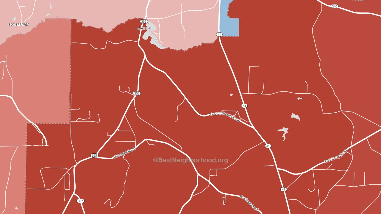 Juniper, GA block-group political-lean map