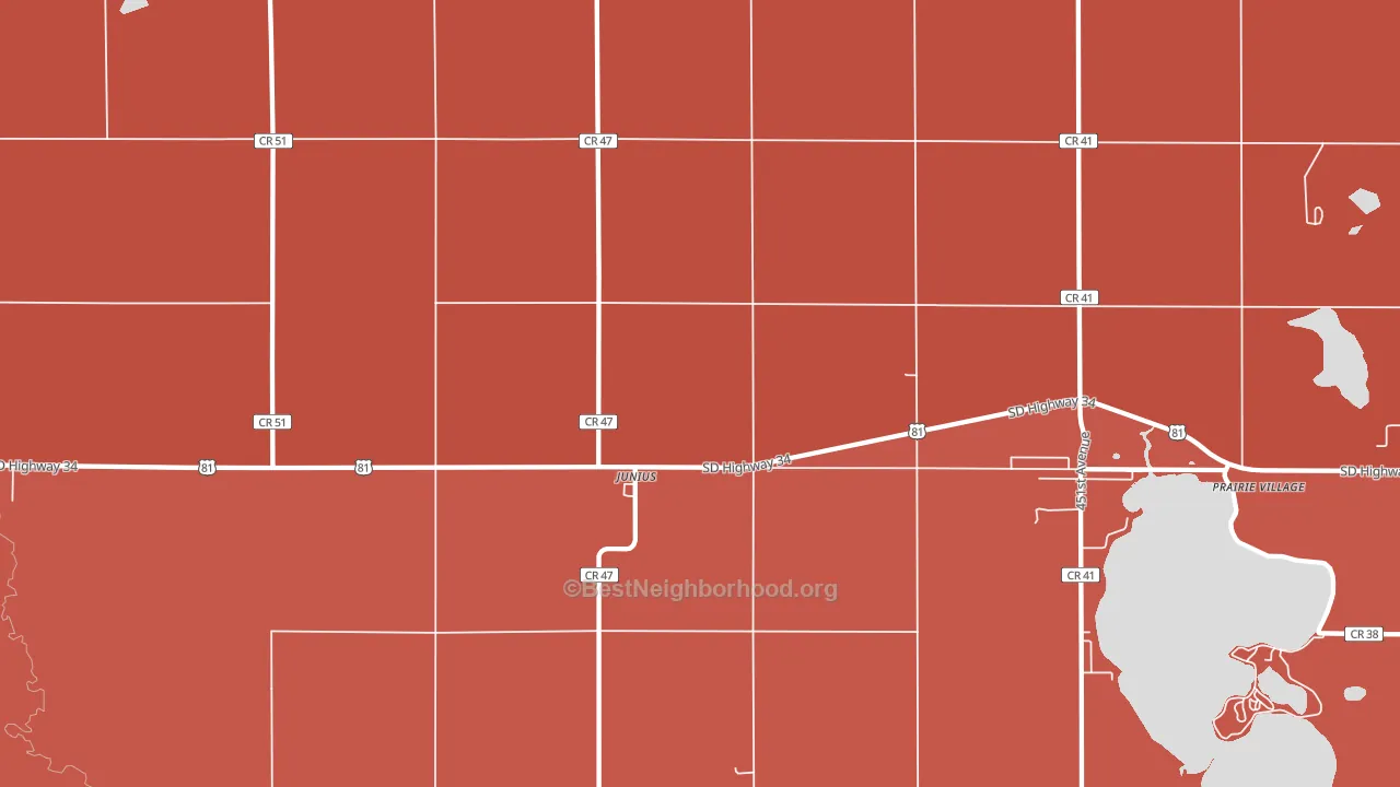 Junius, SD block-group political-lean map