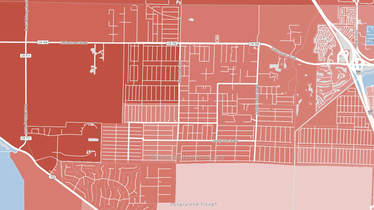 Jupiter Farms, FL block-group political-lean map