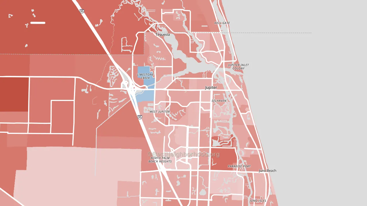 Jupiter, FL block-group political-lean map