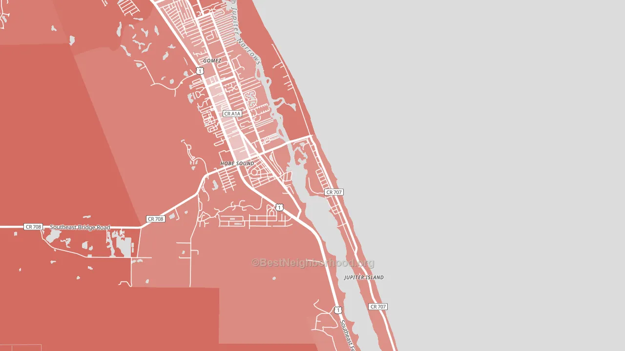 Jupiter Island, FL block-group political-lean map