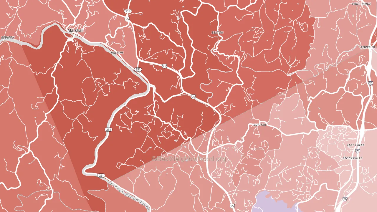 Jupiter, NC block-group political-lean map