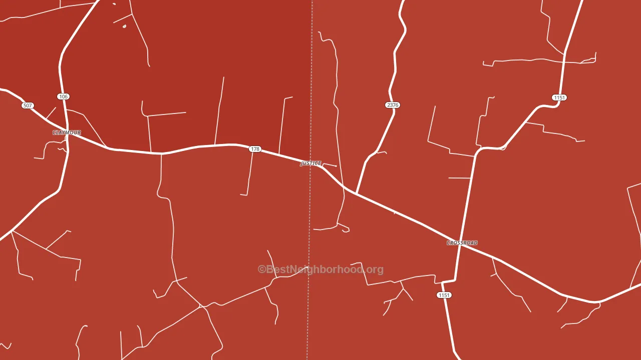 Justice, KY block-group political-lean map