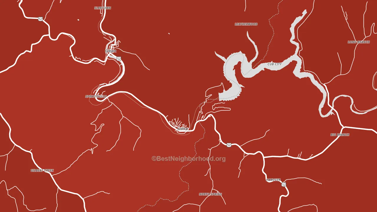 Justice, WV block-group political-lean map