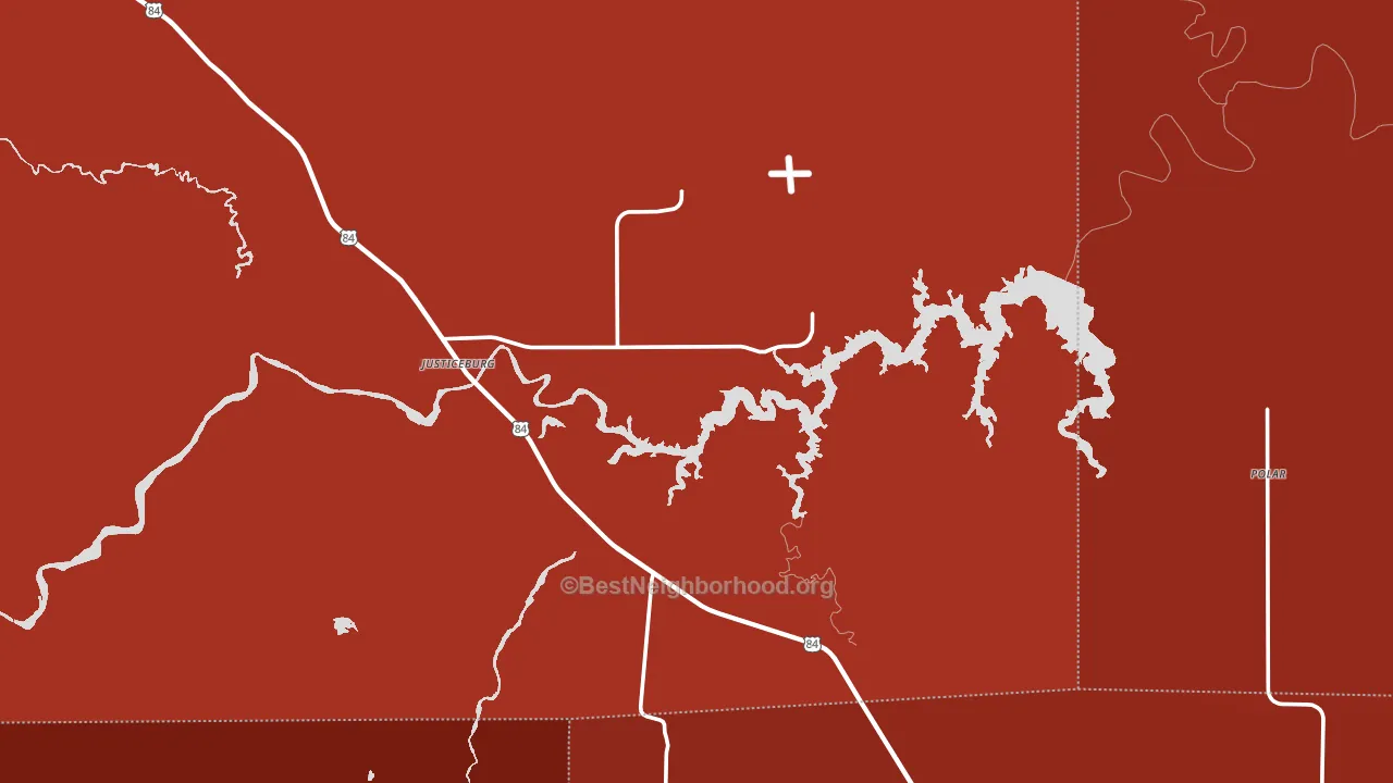 Justiceburg, TX block-group political-lean map