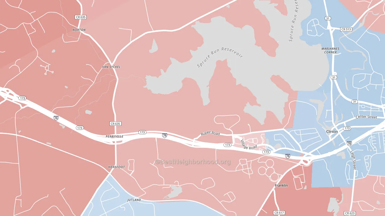 Jutland, NJ block-group political-lean map