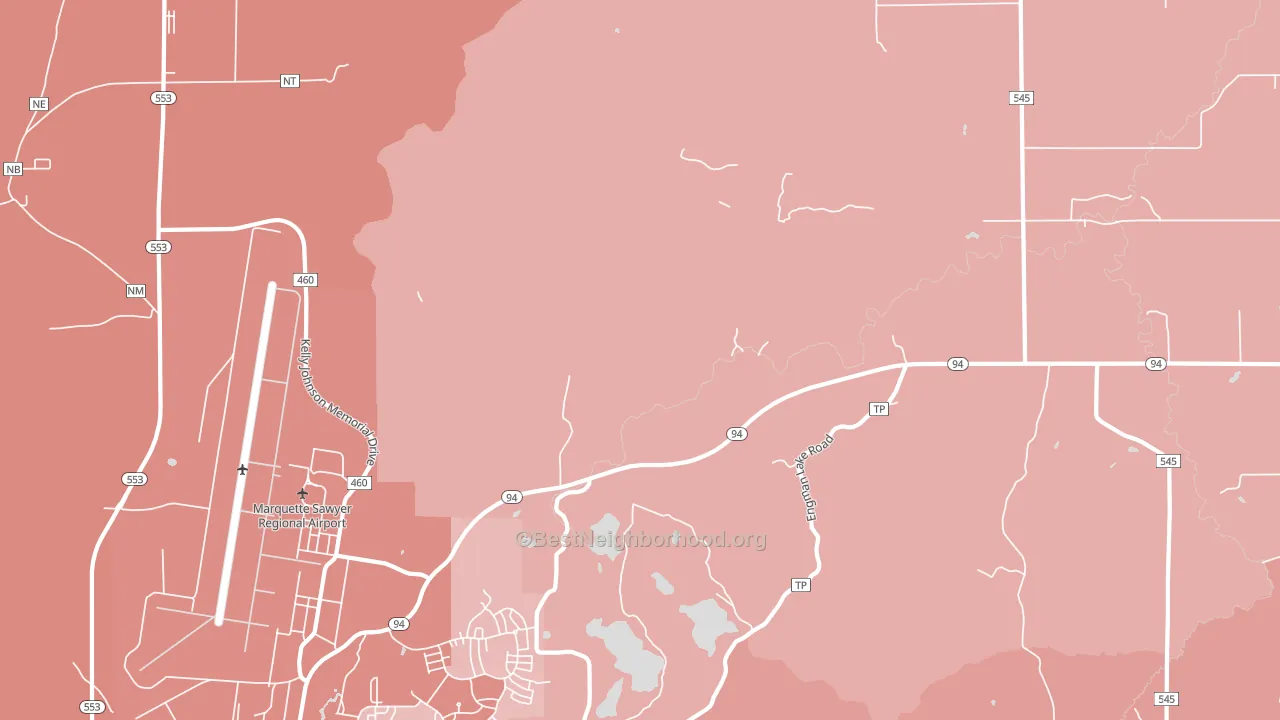 K. I. Sawyer Air Force Base, MI block-group political-lean map