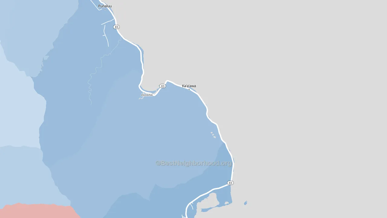 Kaaawa, HI block-group political-lean map