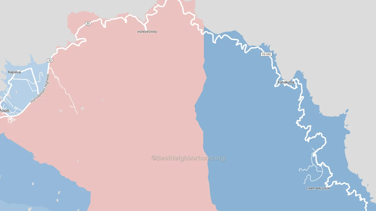 Kahakuloa, HI block-group political-lean map