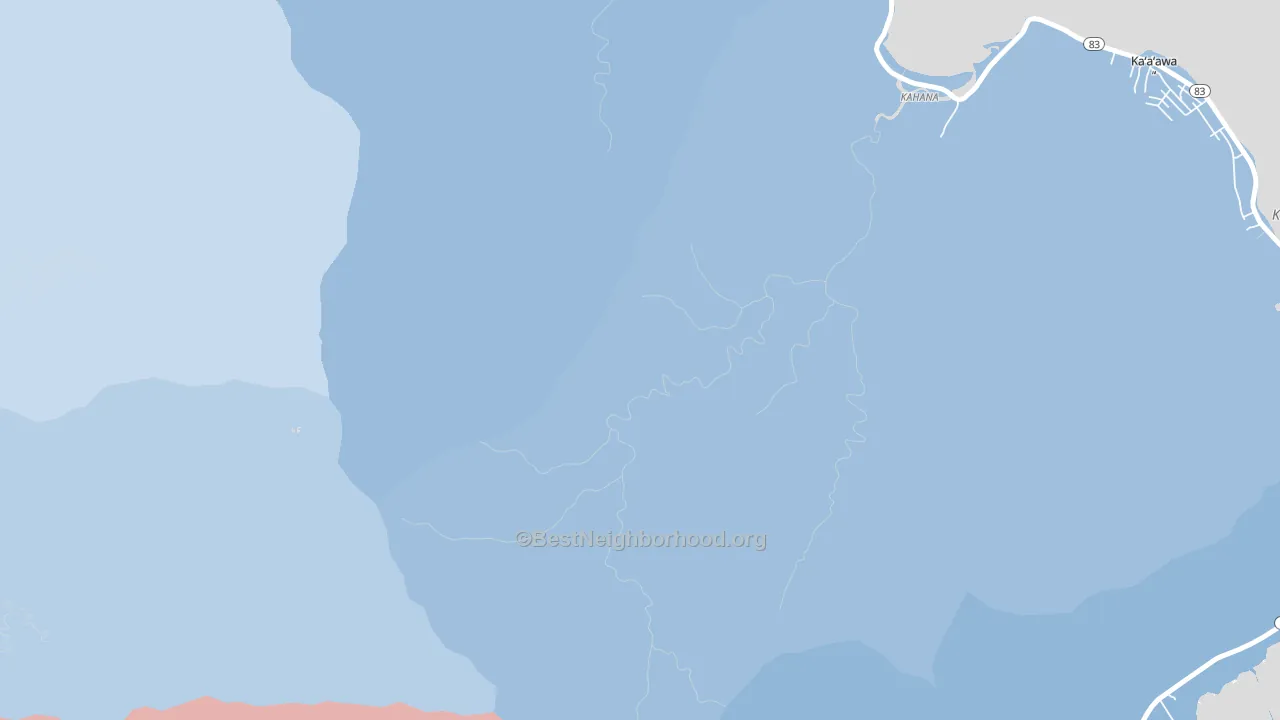 Kahana, HI block-group political-lean map