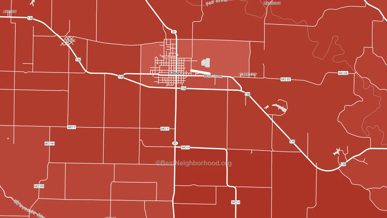 Kahoka, MO block-group political-lean map