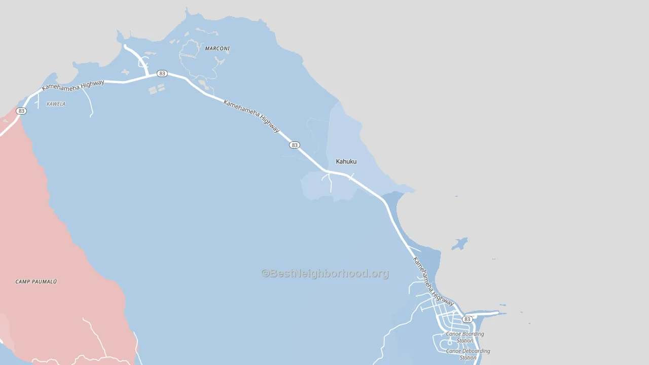 Kahuku, HI block-group political-lean map