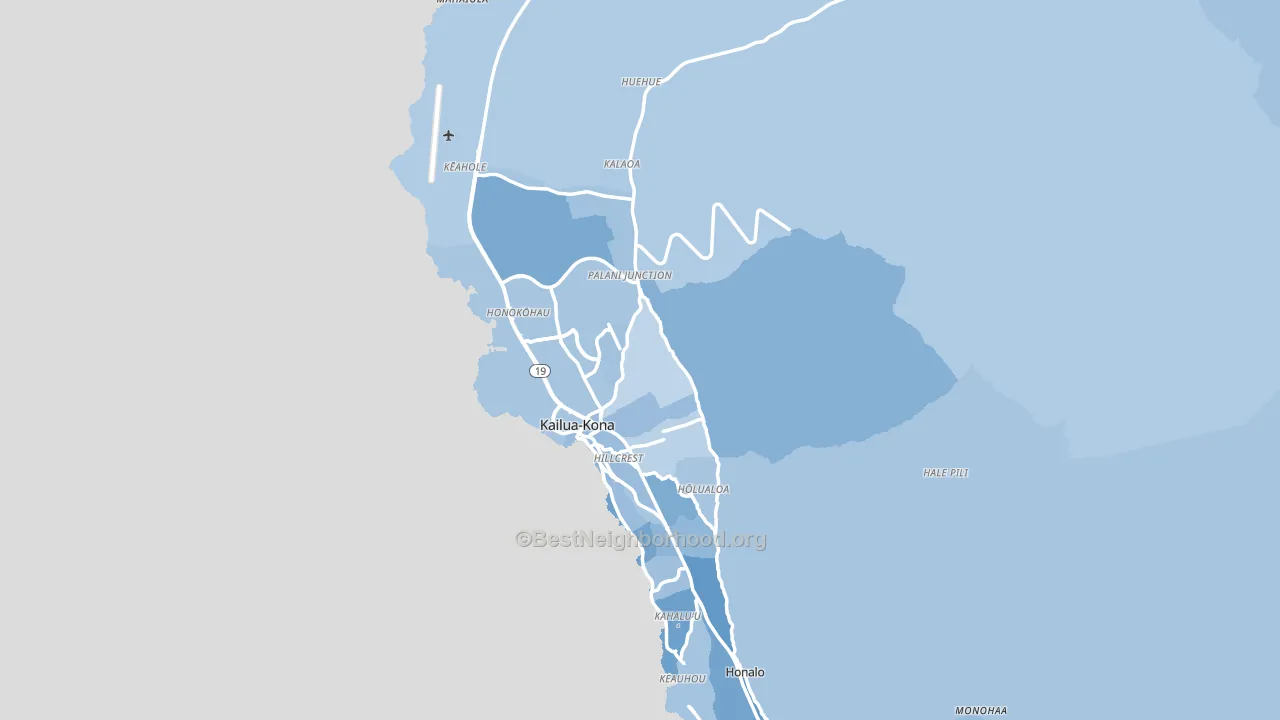 Kailua-Kona, HI block-group political-lean map