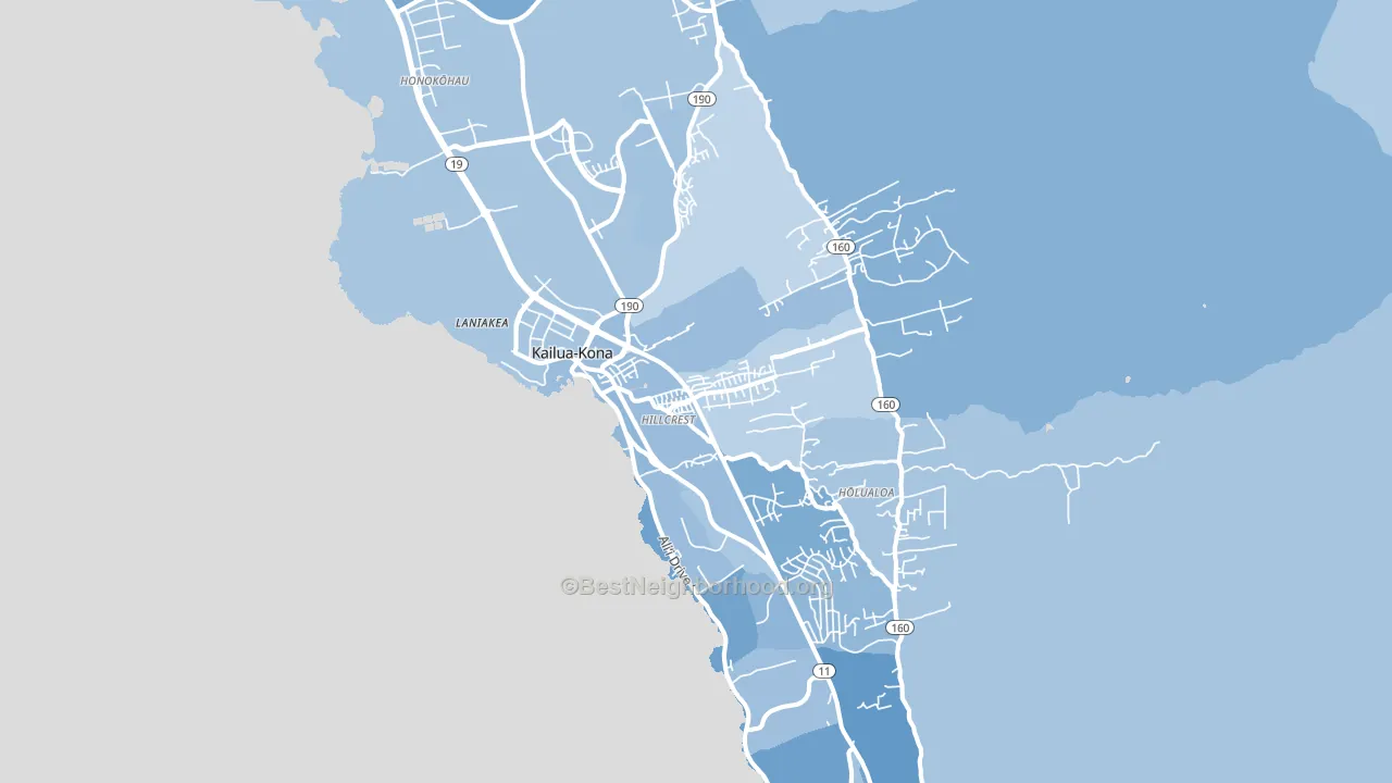 Kailua Kona, Kailua-Kona, HI block-group political-lean map