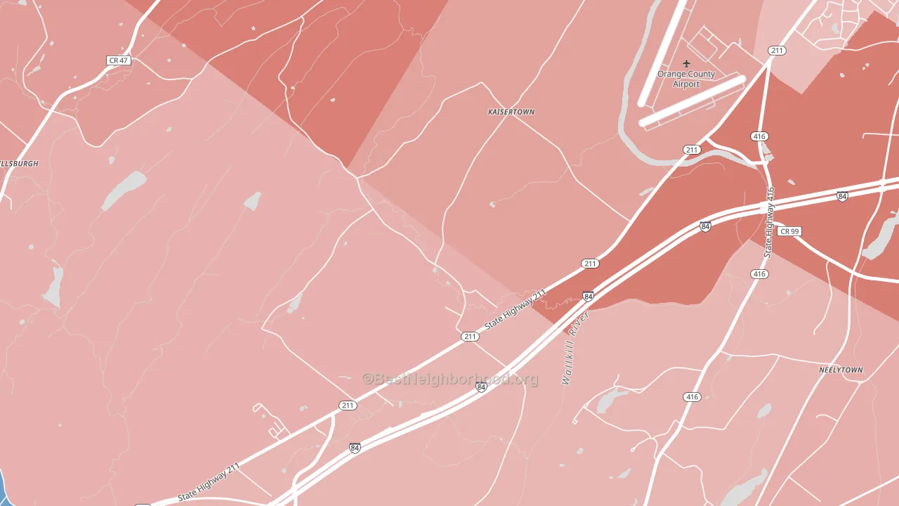 Kaisertown, NY block-group political-lean map