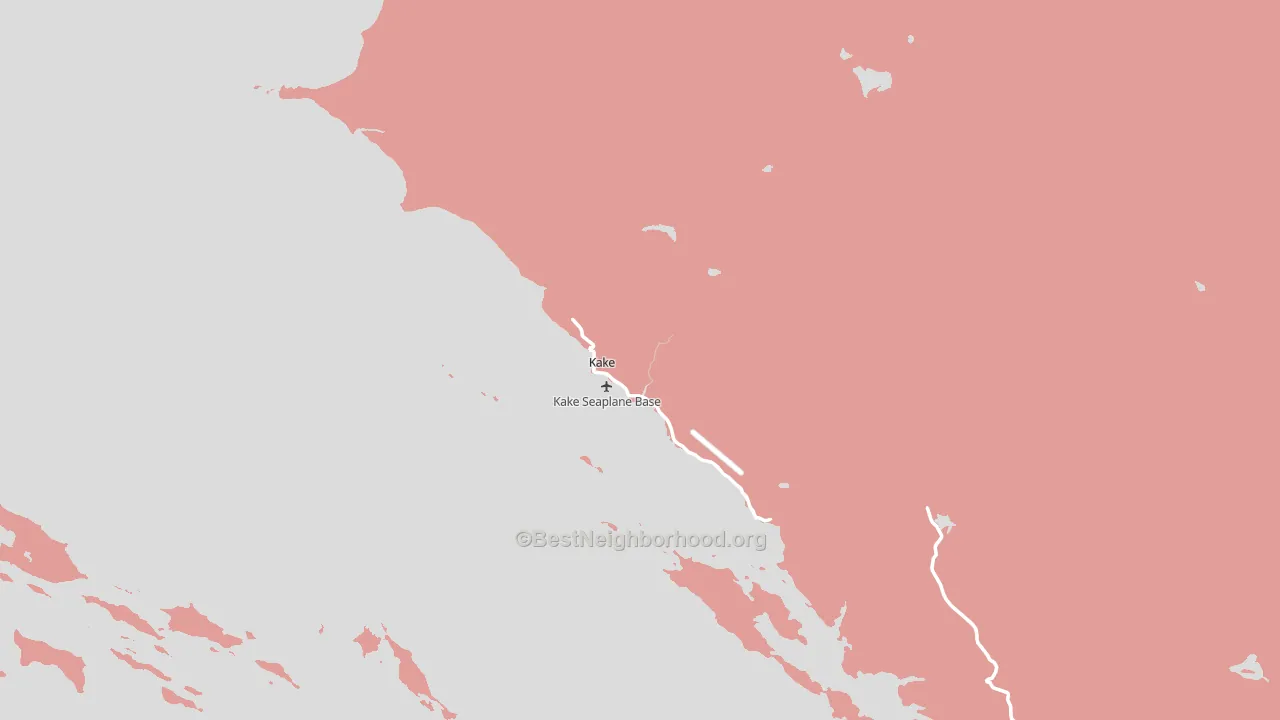 Kake, AK block-group political-lean map