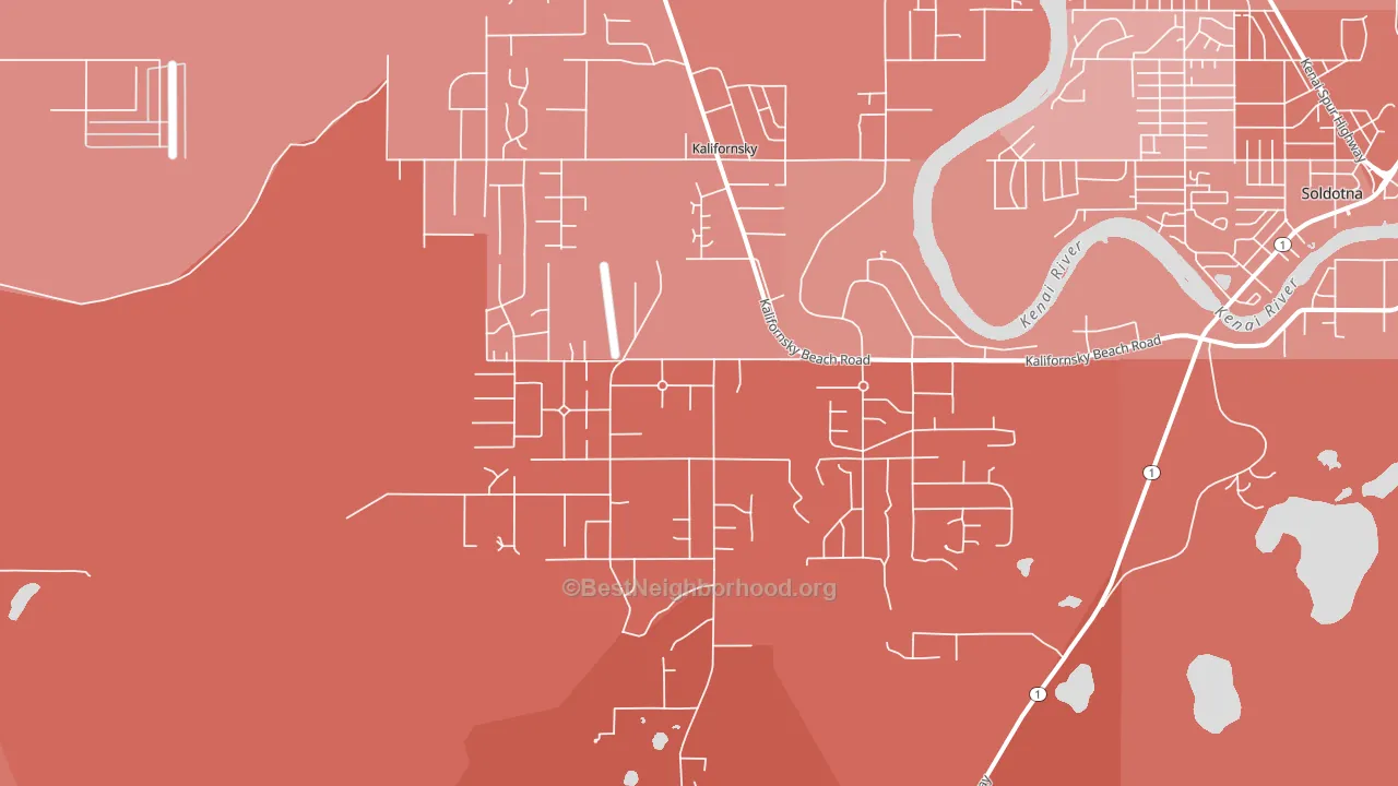 Kalifornsky, AK block-group political-lean map