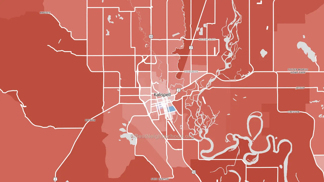 Kalispell, MT block-group political-lean map