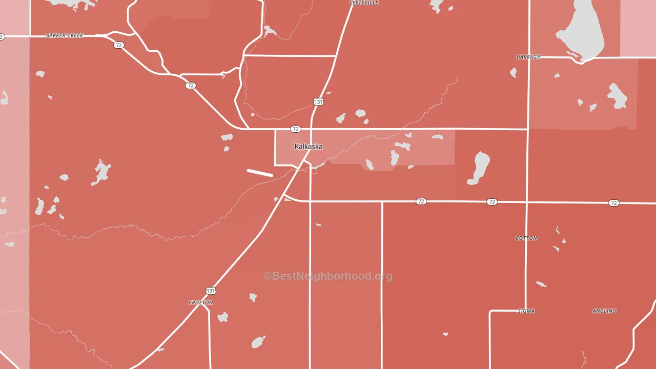Kalkaska County, MI block-group political-lean map