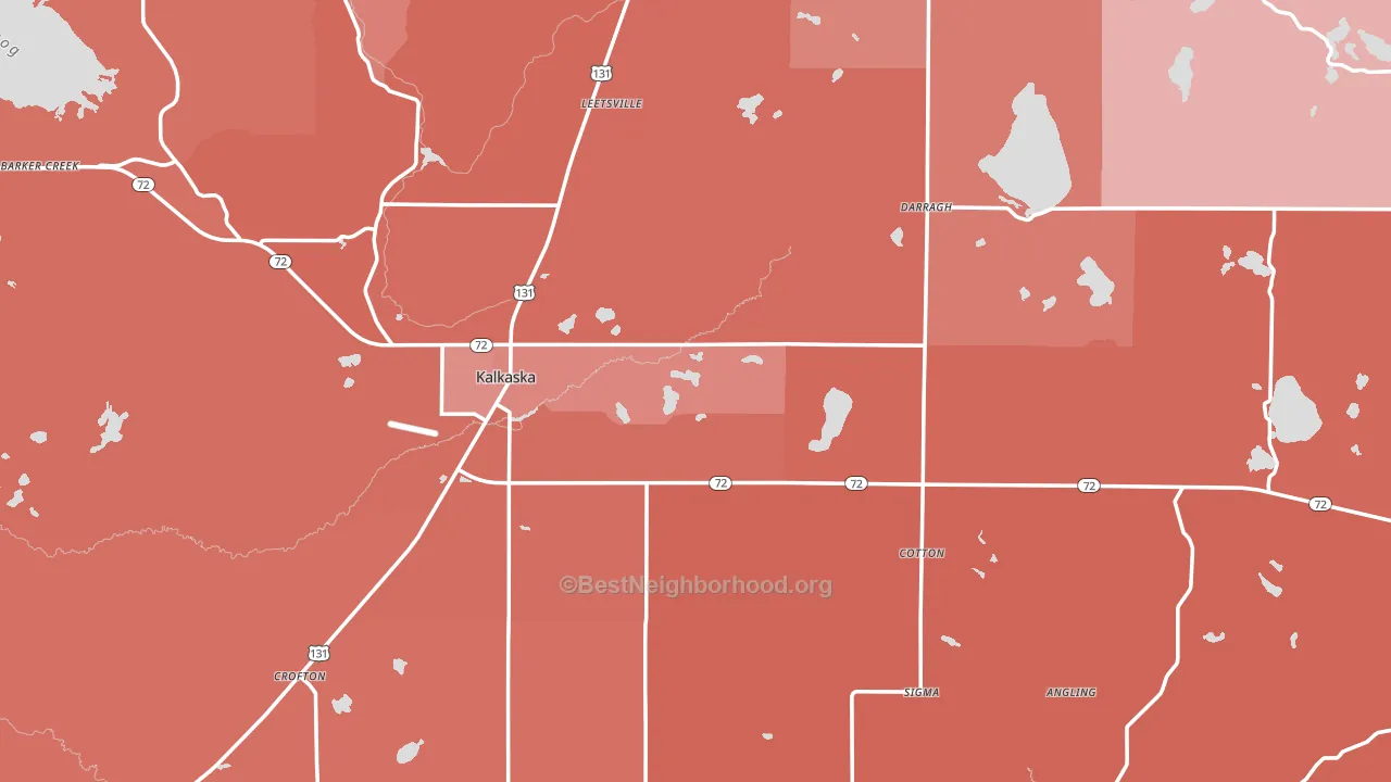 Kalkaska, MI block-group political-lean map