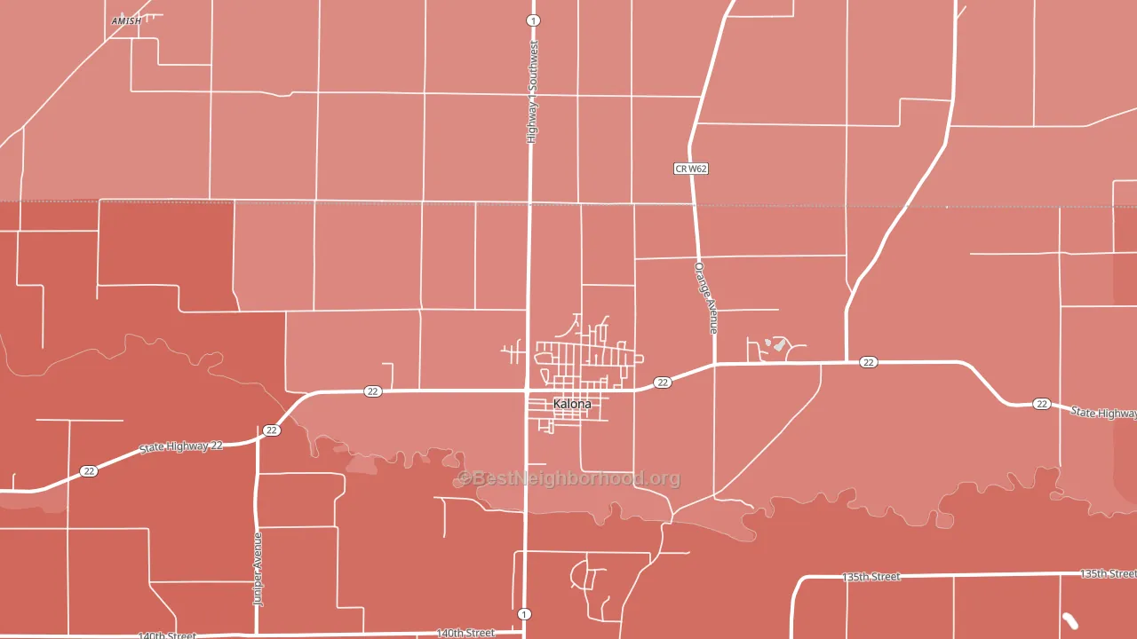 Kalona, IA block-group political-lean map