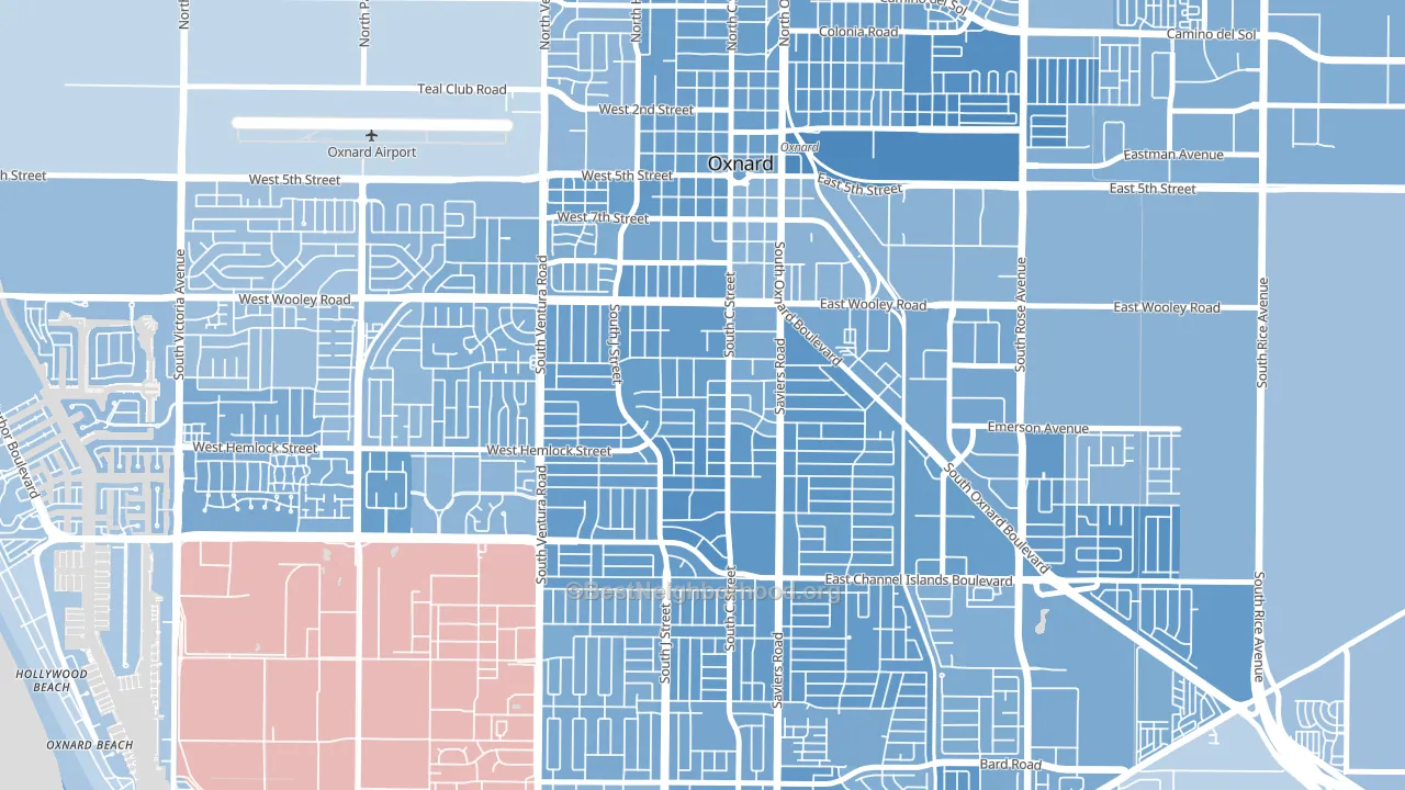 Kamala Park, Oxnard, CA block-group political-lean map