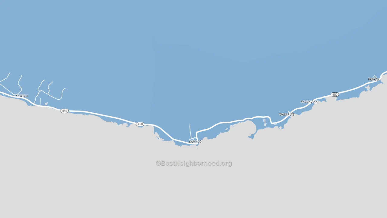 Kamalo, HI block-group political-lean map