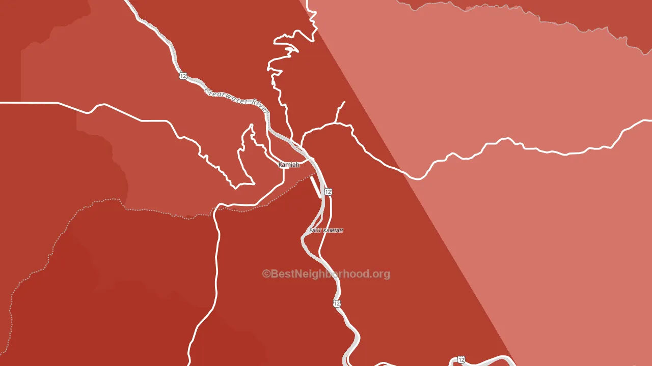 Kamiah, ID block-group political-lean map