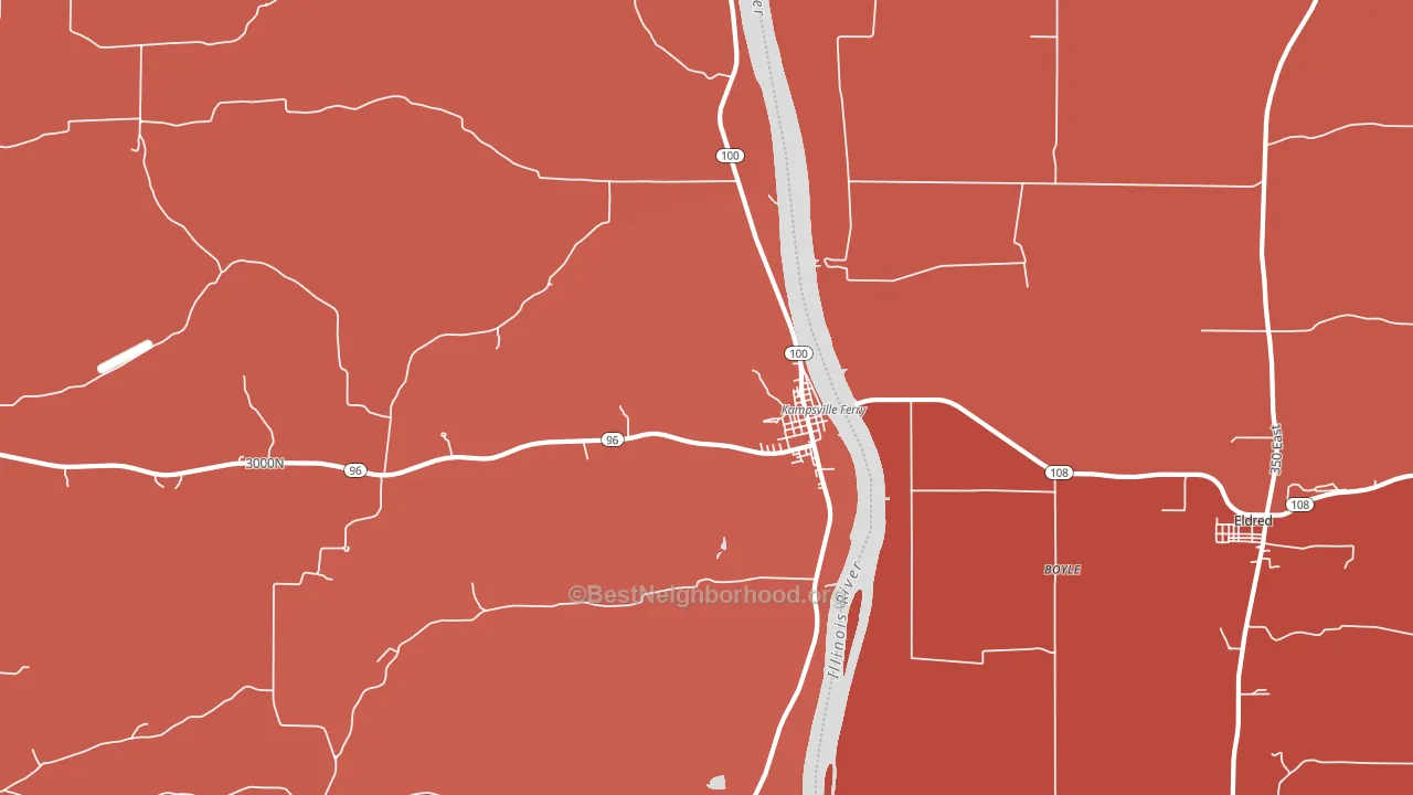 Kampsville, IL block-group political-lean map