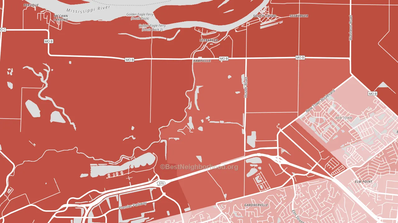 Kampville, MO block-group political-lean map