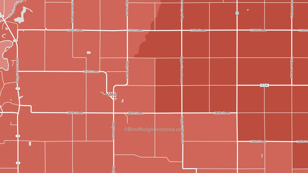 Kamrar, IA block-group political-lean map