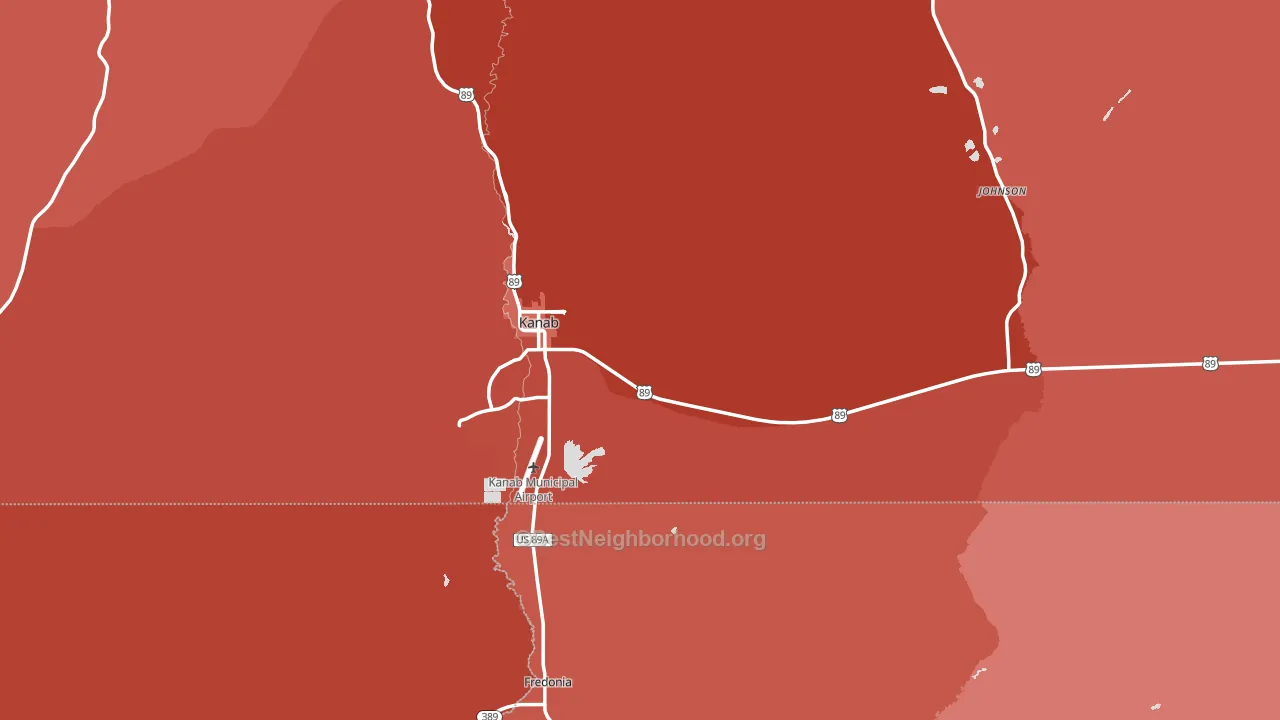 Kanab, UT block-group political-lean map