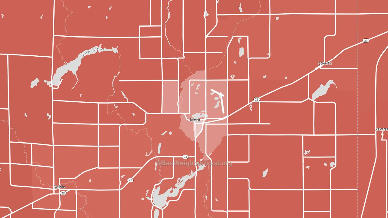 Kanabec County, MN block-group political-lean map