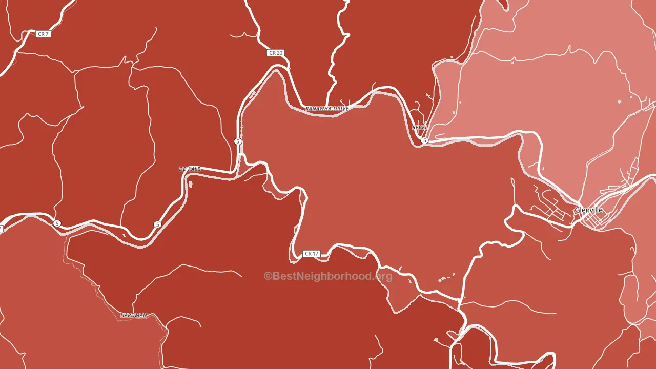 Kanawha Drive, WV block-group political-lean map