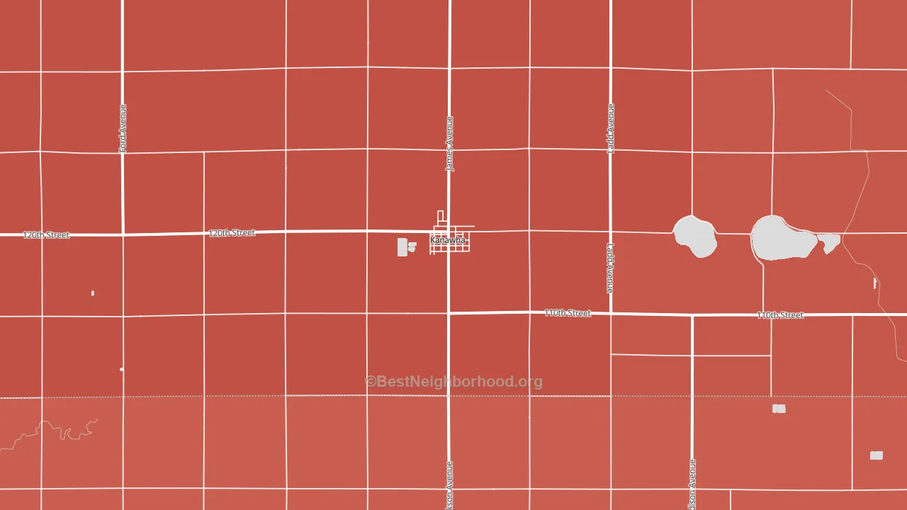 Kanawha, IA block-group political-lean map