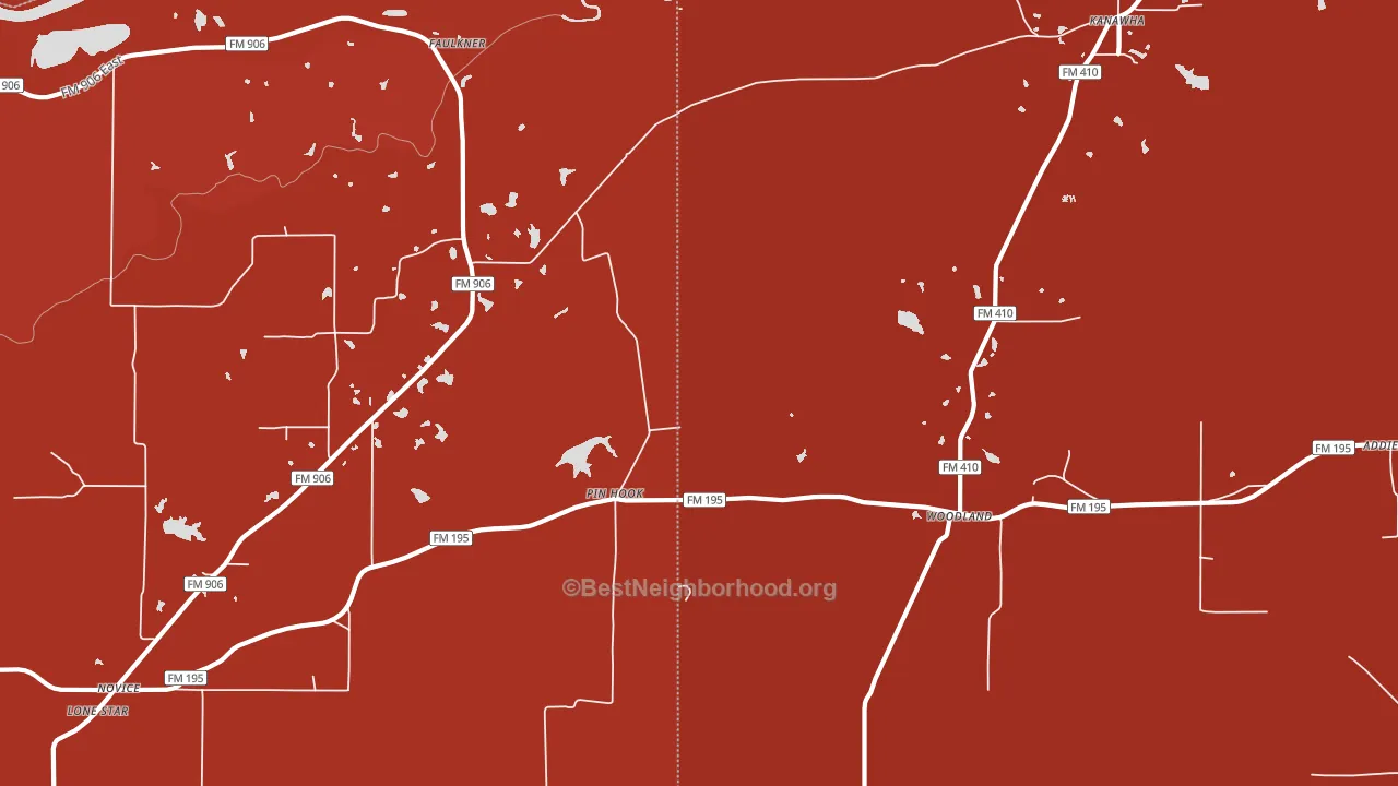 Kanawha, TX block-group political-lean map