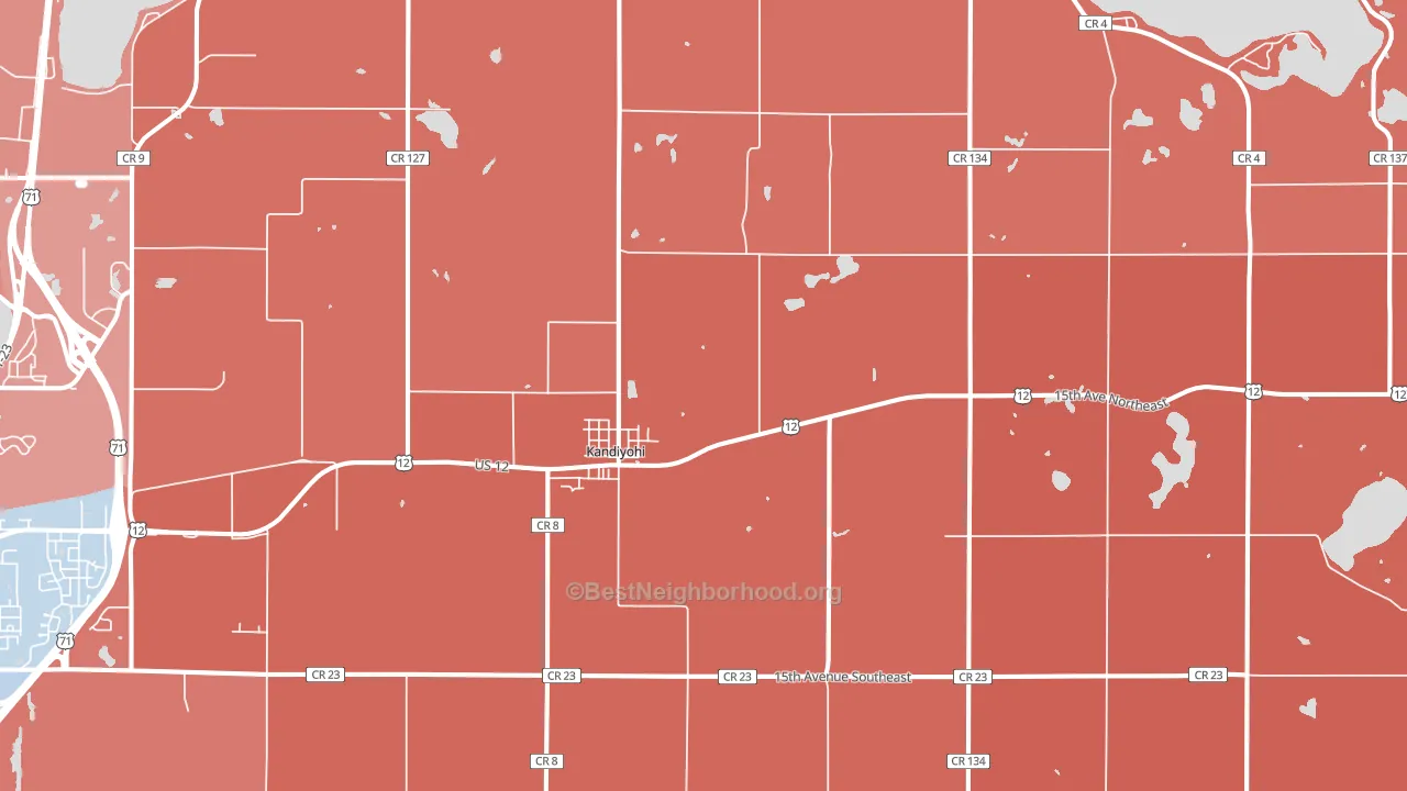 Kandiyohi, MN block-group political-lean map
