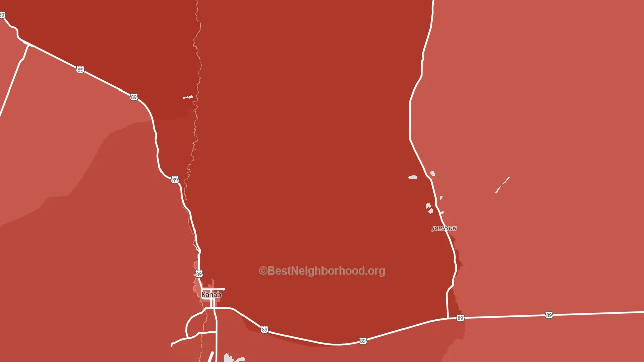 Kane County, UT block-group political-lean map