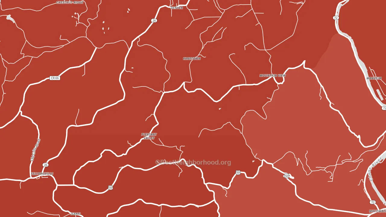 Kanetown, WV block-group political-lean map